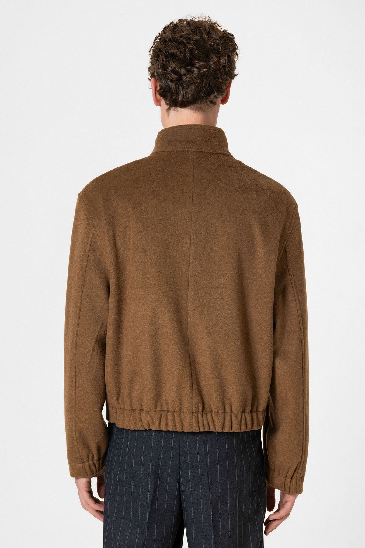 Men's Wool-Blend Stand-Up Collar Coat