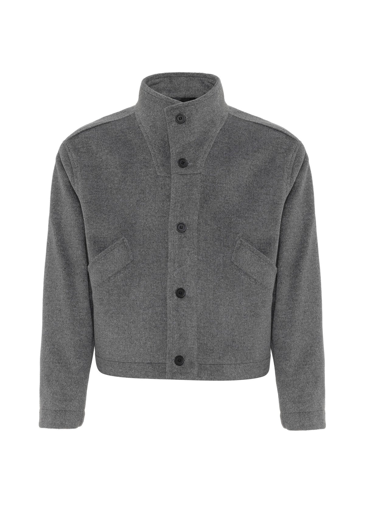 Men's Wool-Blend Stand-Up Collar Coat