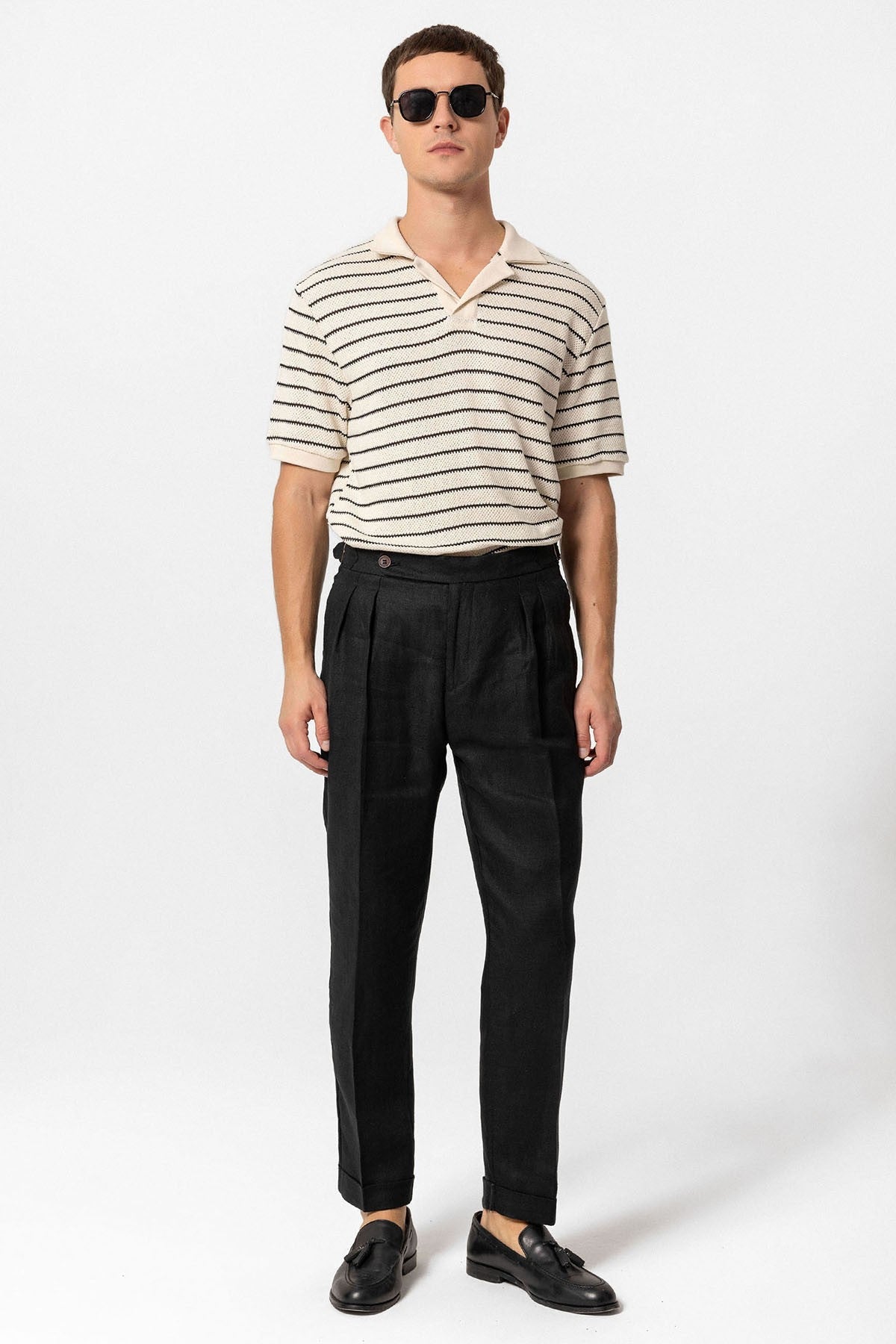 Antioch Apache Collar Striped Knit Men's T-Shirt