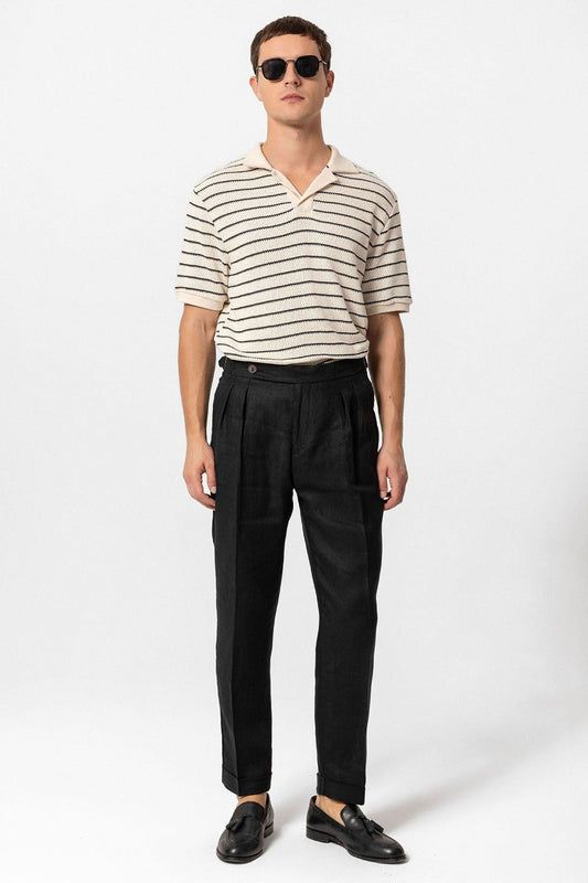 Antioch Apache Collar Striped Knit Men's T-Shirt