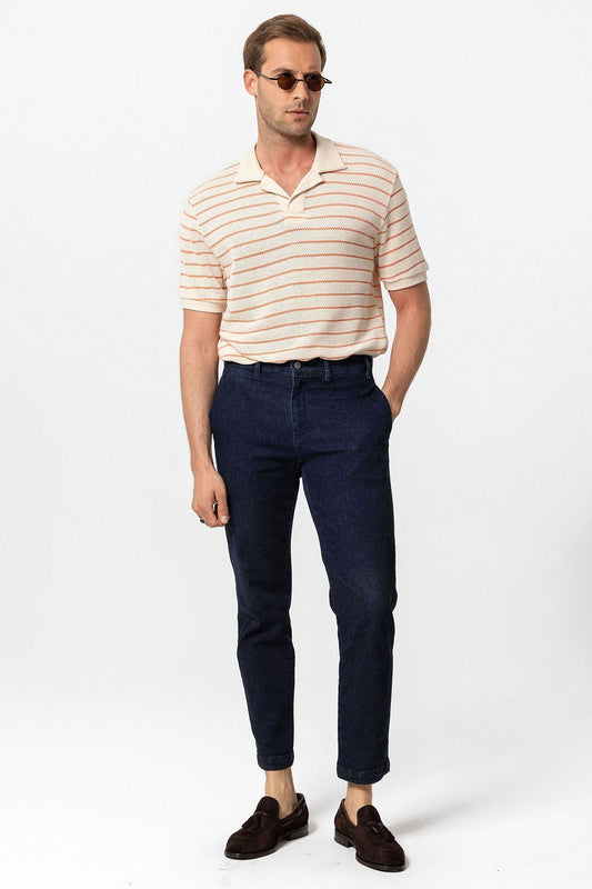Antioch Apache Collar Striped Knit Men's T-Shirt