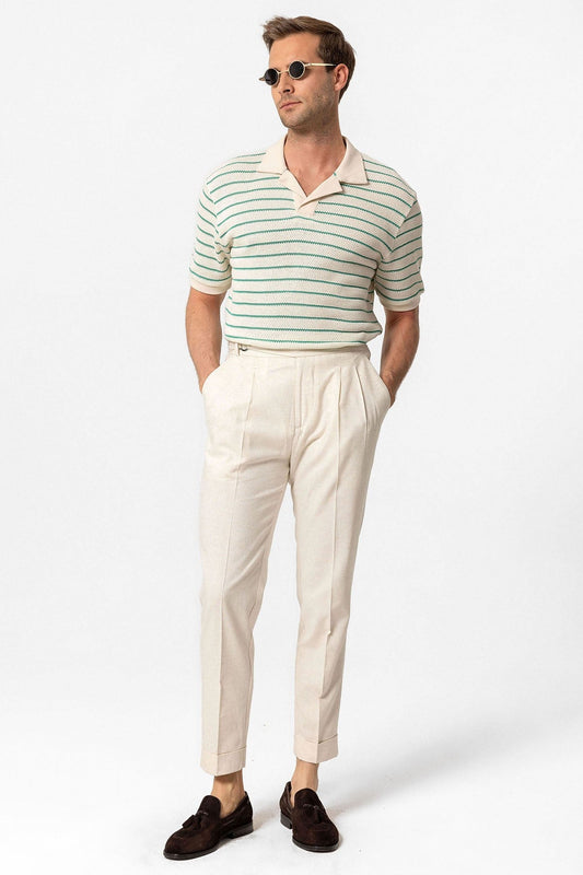 Antioch Apache Collar Striped Knit Men's T-Shirt