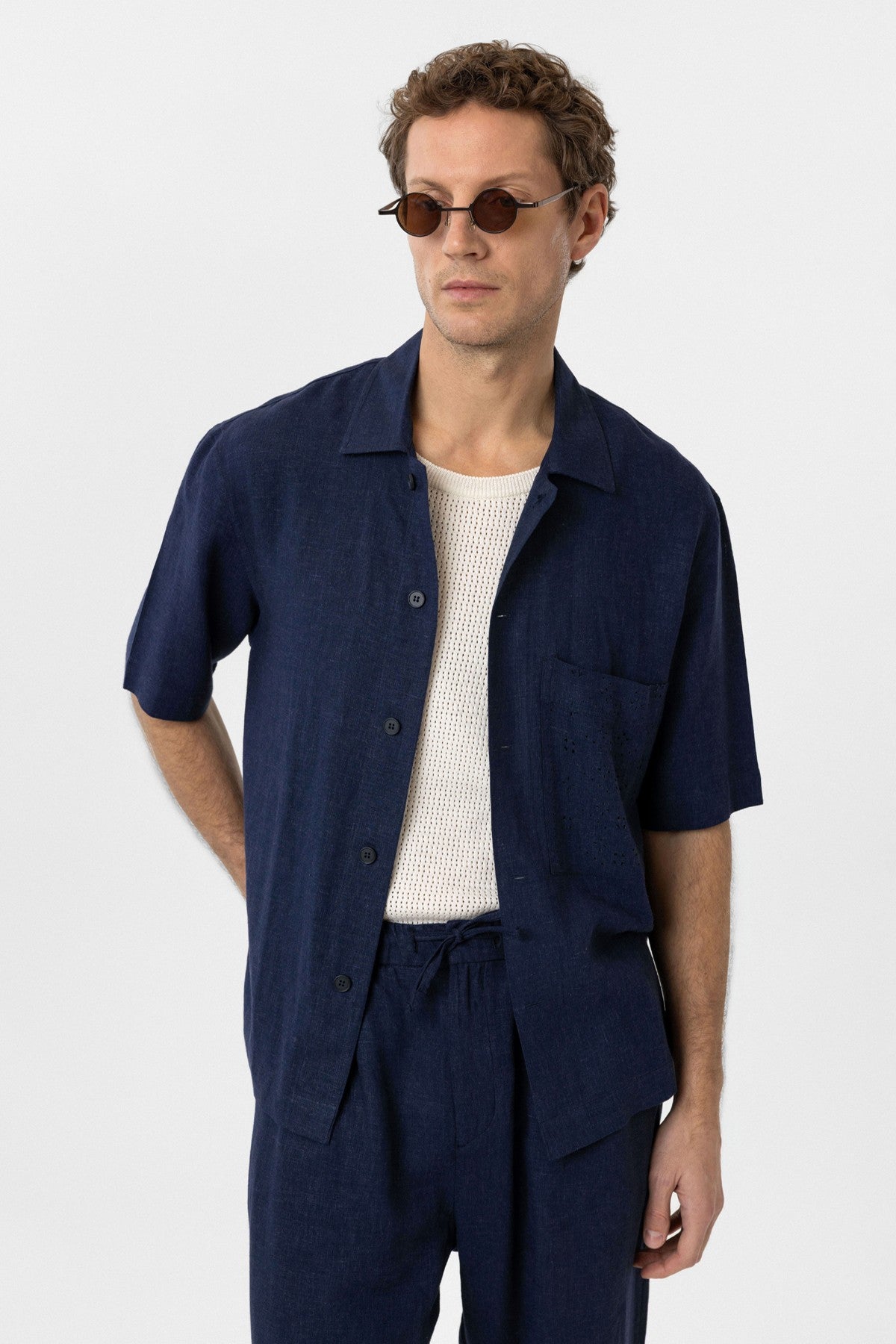 Antioch Short-Sleeve Men's Shirt with Linen Blend
