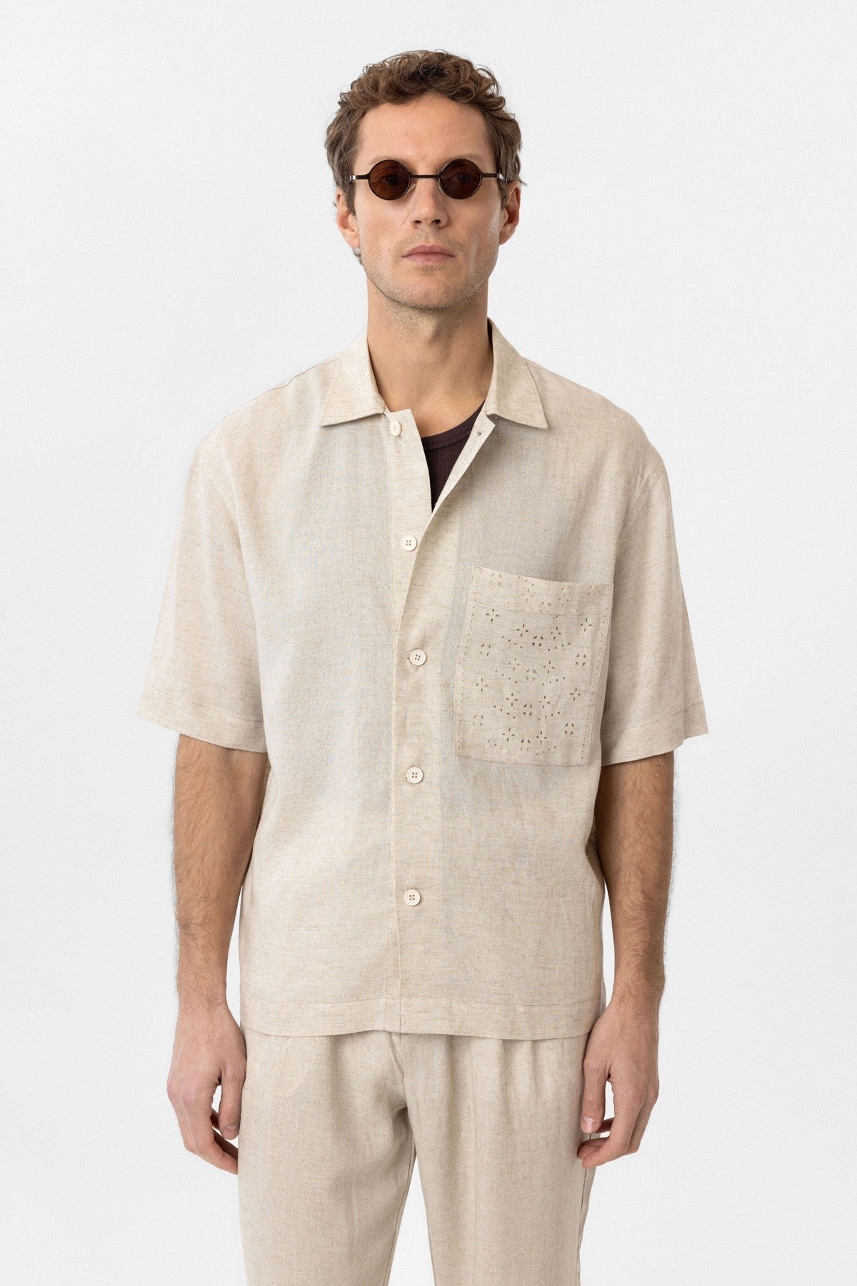 Antioch Short-Sleeve Men's Shirt with Linen Blend
