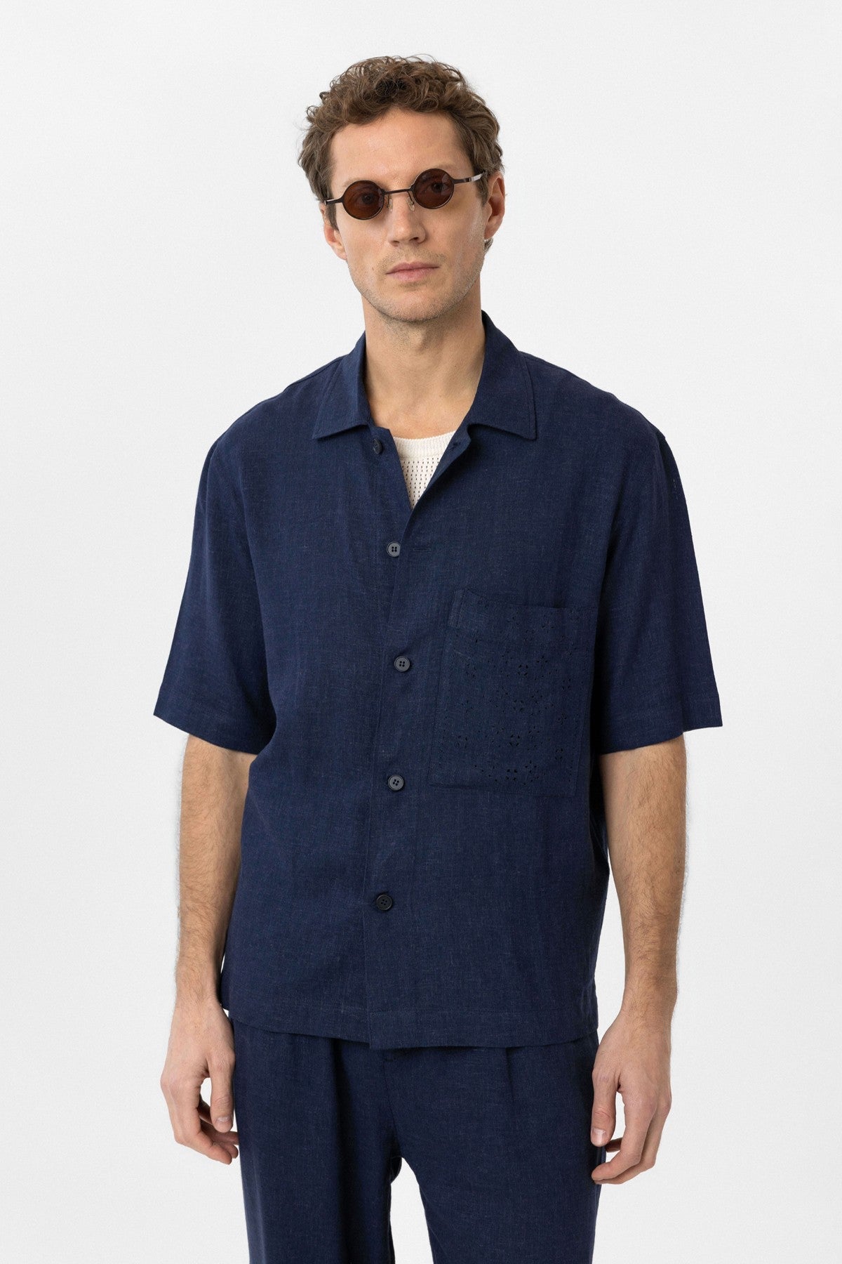 Antioch Short-Sleeve Men's Shirt with Linen Blend