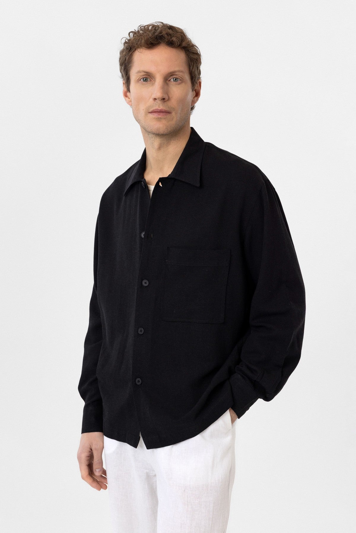 Men's Relaxed-Fit Shirt with Linen Blend