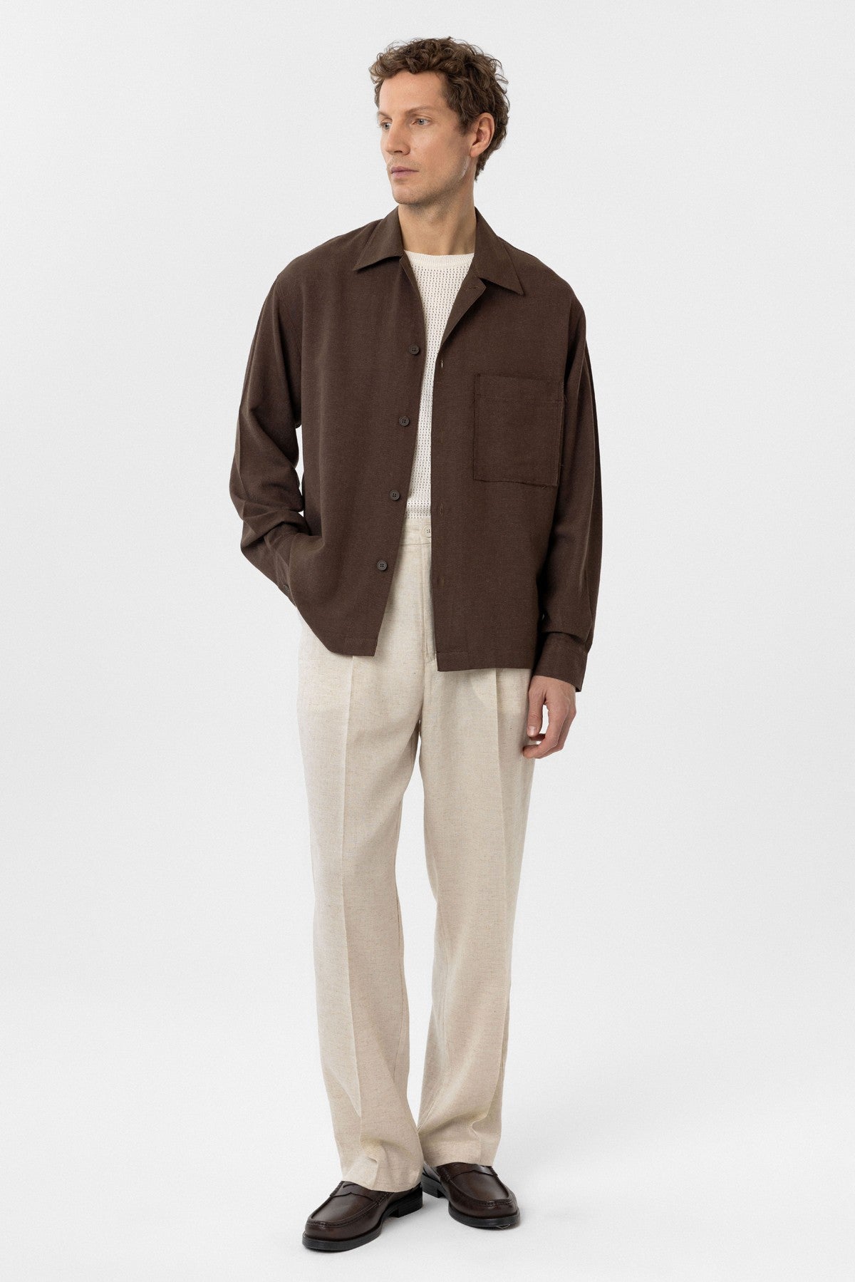 Men's Relaxed-Fit Shirt with Linen Blend