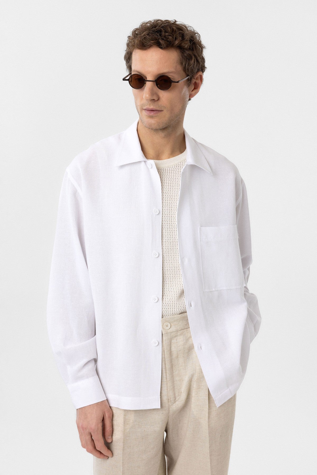 Men's Relaxed-Fit Shirt with Linen Blend
