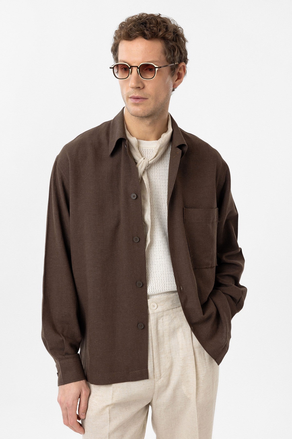 Men's Relaxed-Fit Shirt with Linen Blend
