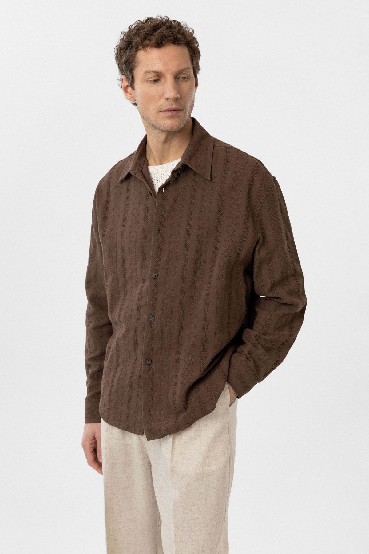 Antioch Textured Jacquard Cotton Men's Shirt