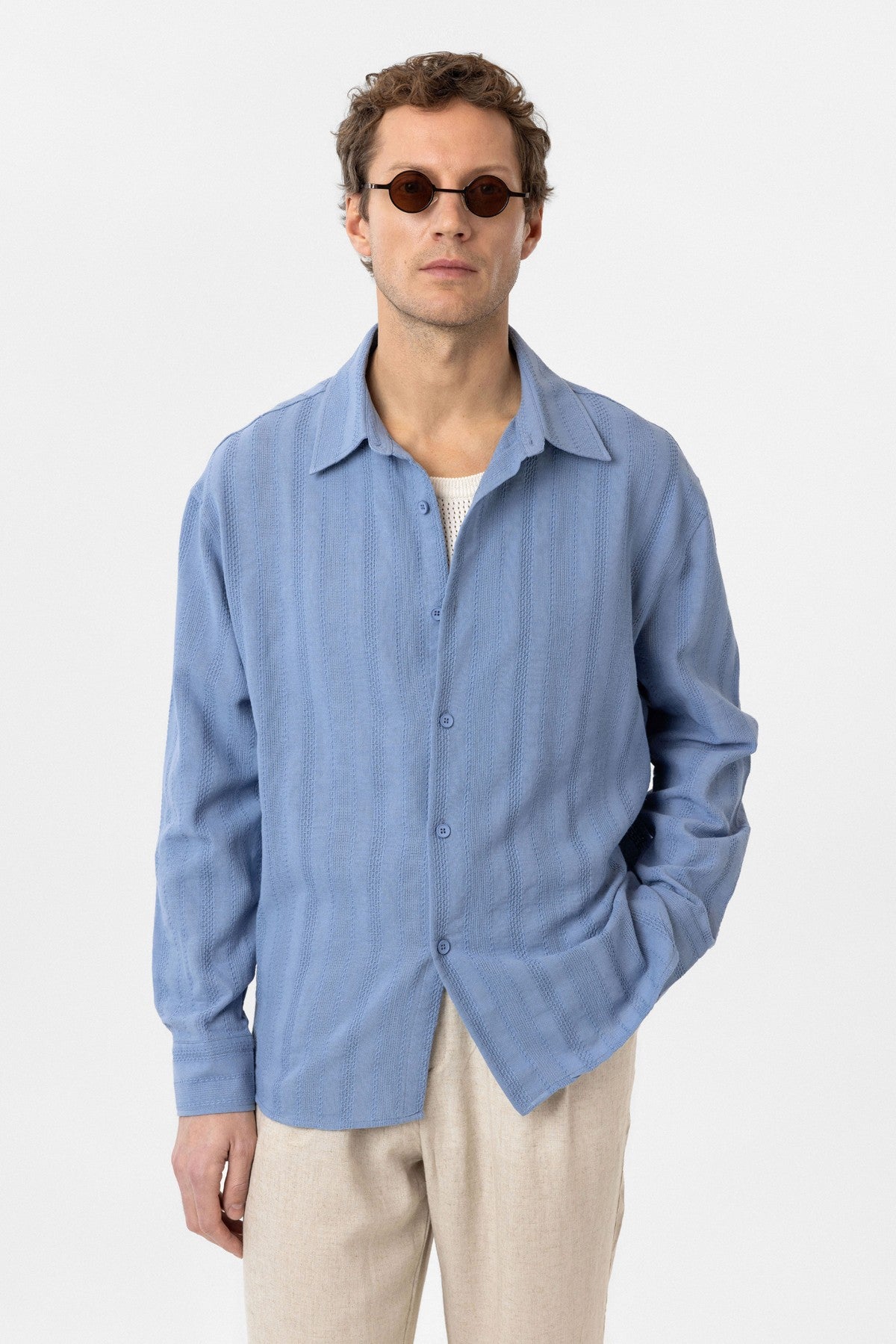 Antioch Textured Jacquard Cotton Men's Shirt