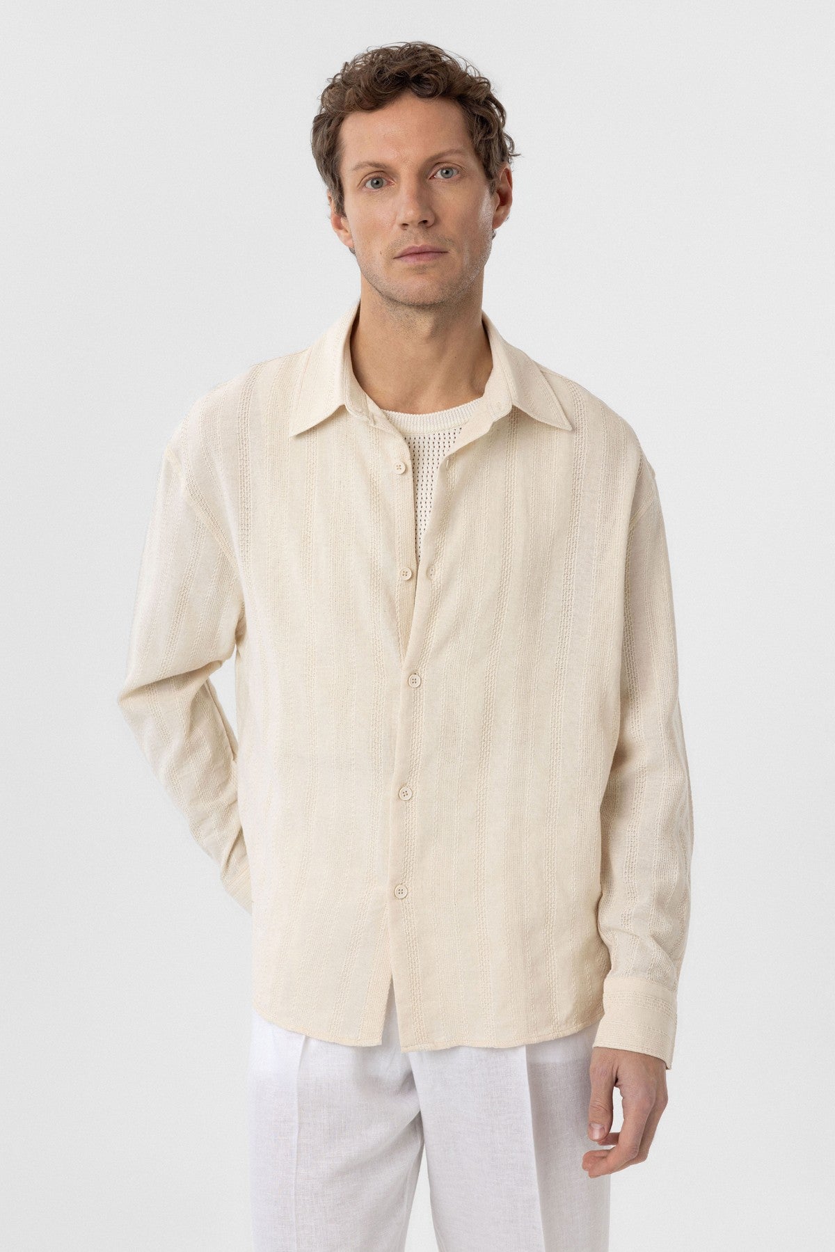 Antioch Textured Jacquard Cotton Men's Shirt
