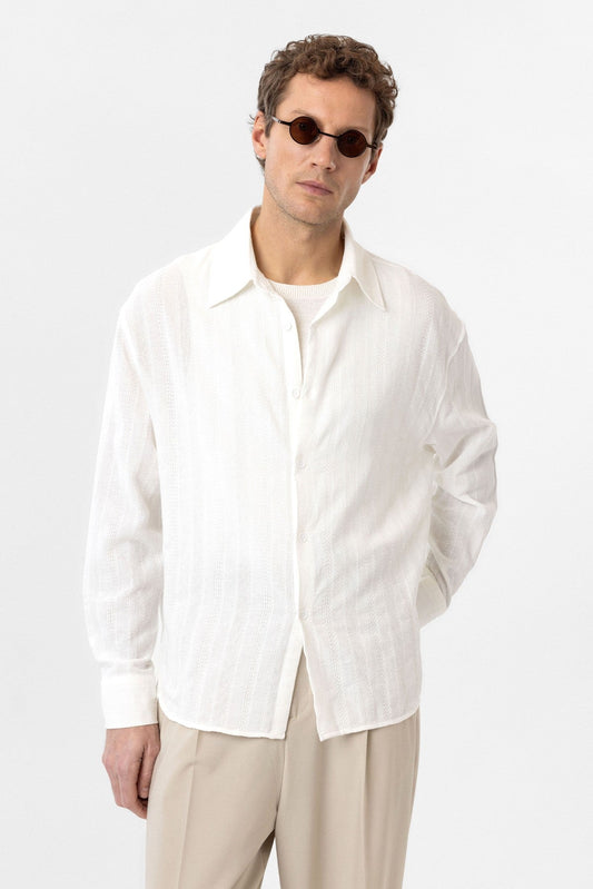 Antioch Textured Jacquard Cotton Men's Shirt