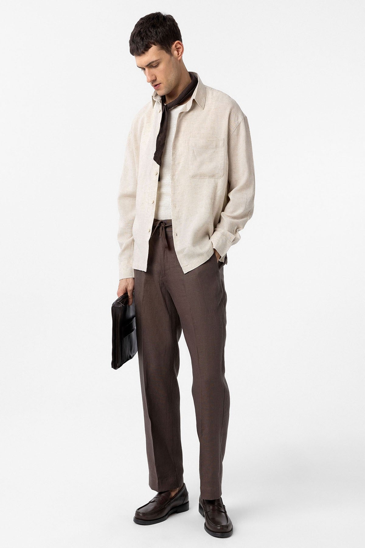 Men's Relaxed-Fit Shirt with Linen Blend