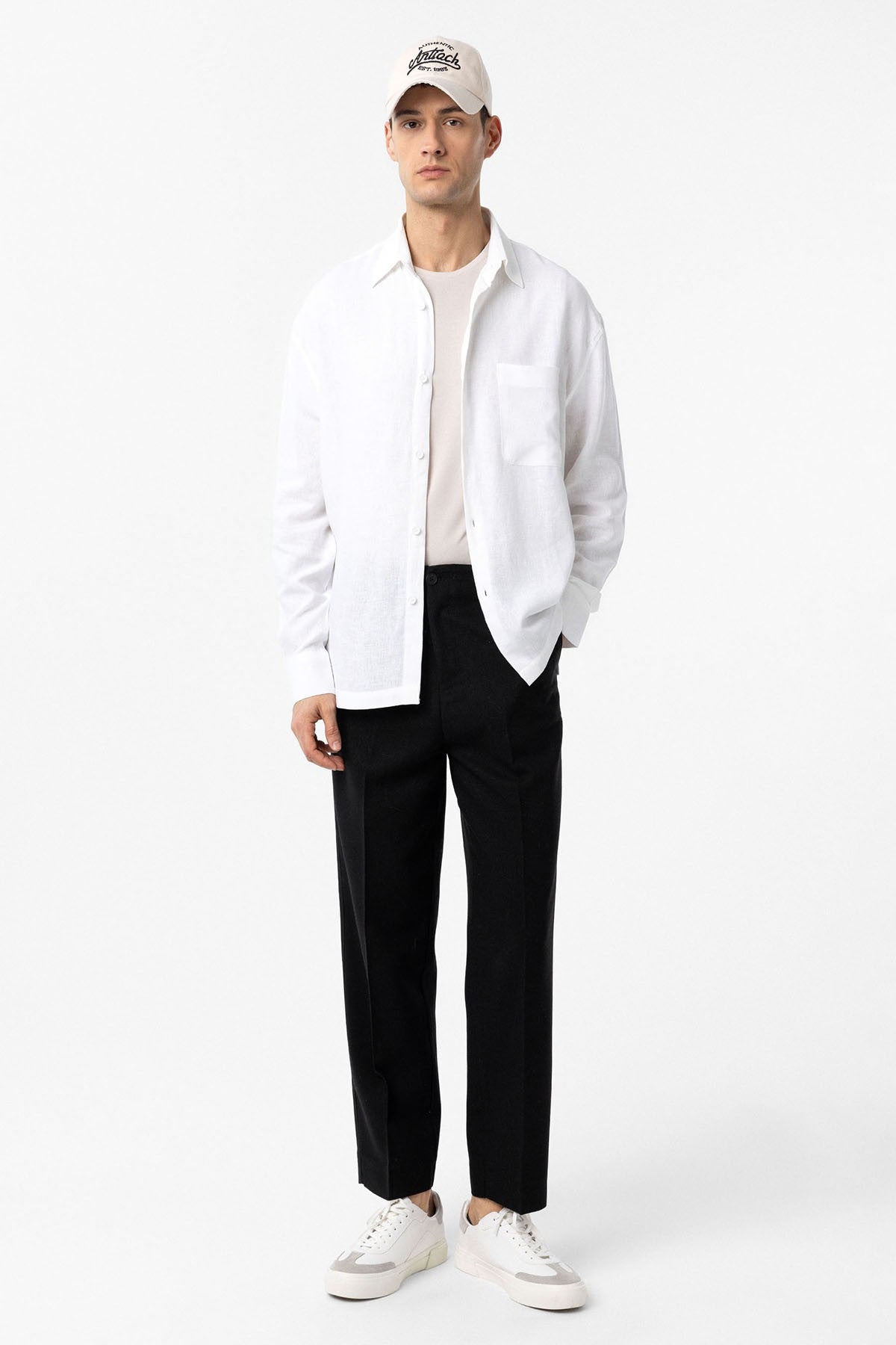 Men's Relaxed-Fit Shirt with Linen Blend