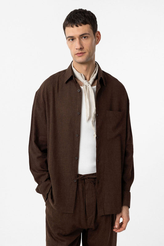 Men's Relaxed-Fit Shirt with Linen Blend