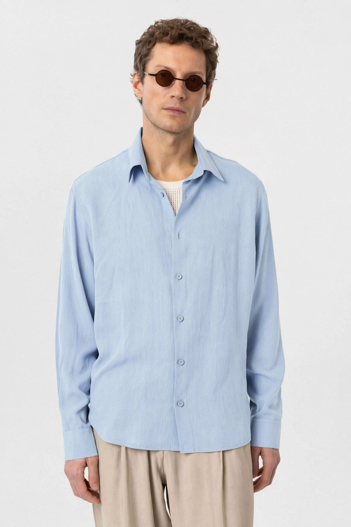 Relax Fit Lyocell Fabric Men's Shirt