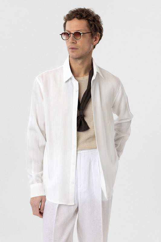 Relax Fit Lyocell Fabric Men's Shirt