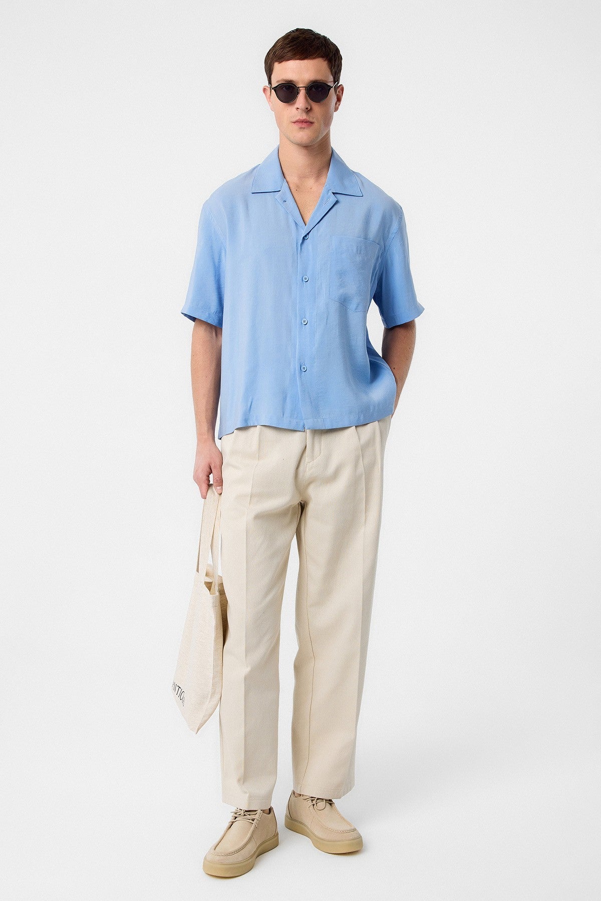 Antioch Apache Collar Modal Fabric Men's Shirt