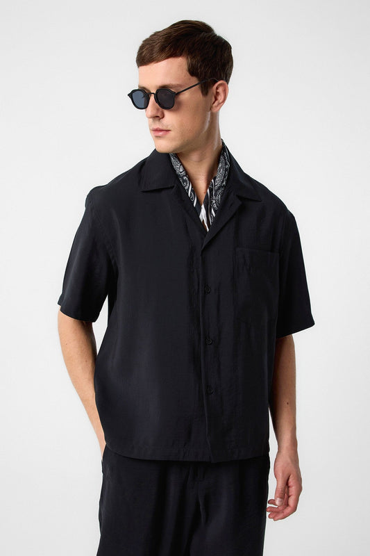 Antioch Apache Collar Modal Fabric Men's Shirt