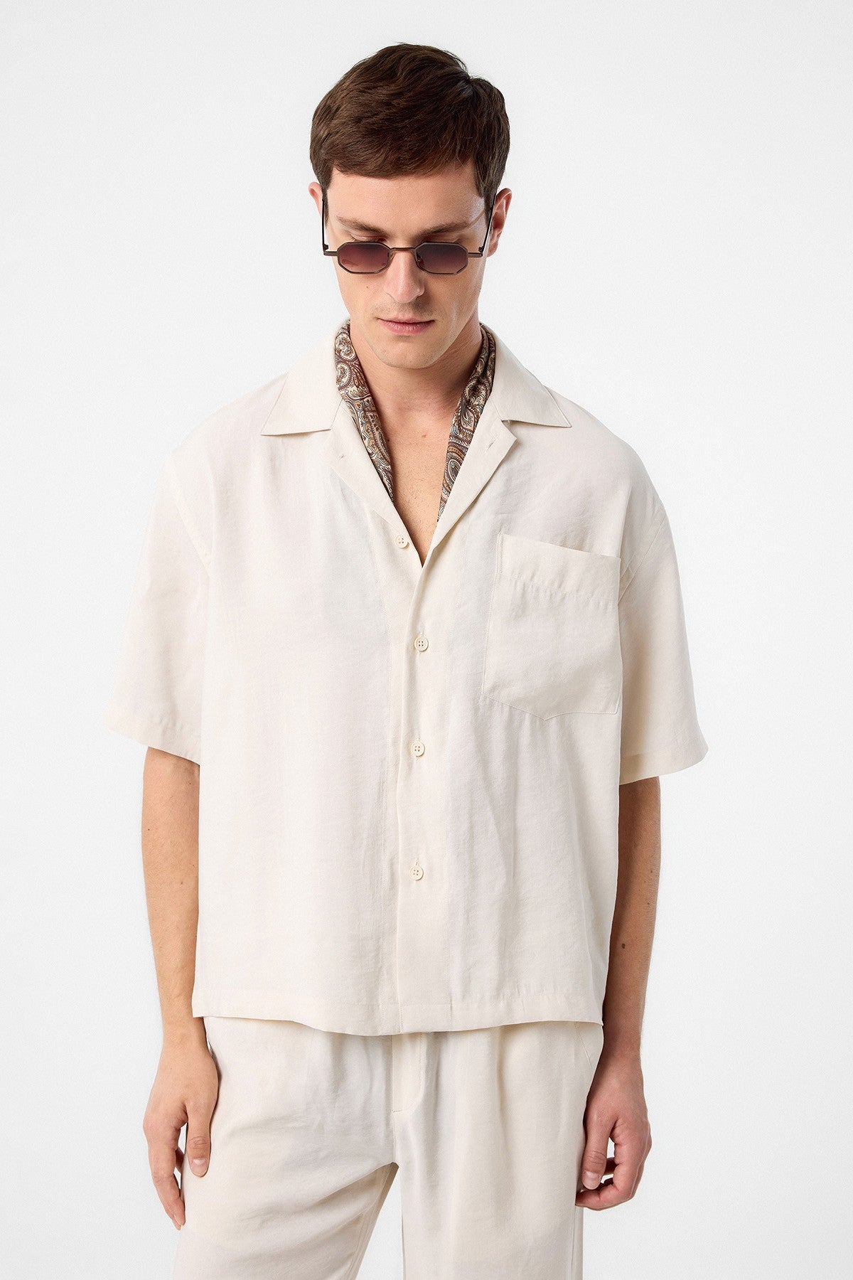 Antioch Apache Collar Modal Fabric Men's Shirt