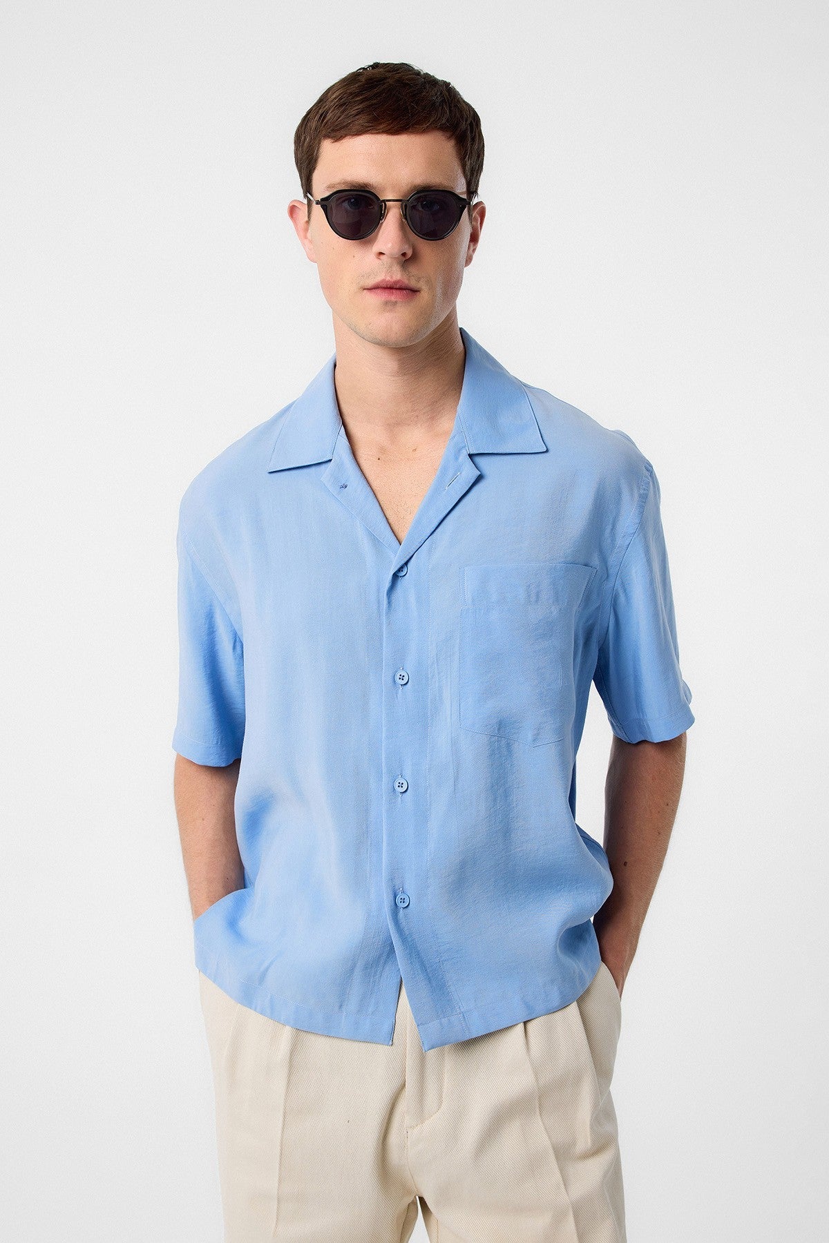 Antioch Apache Collar Modal Fabric Men's Shirt