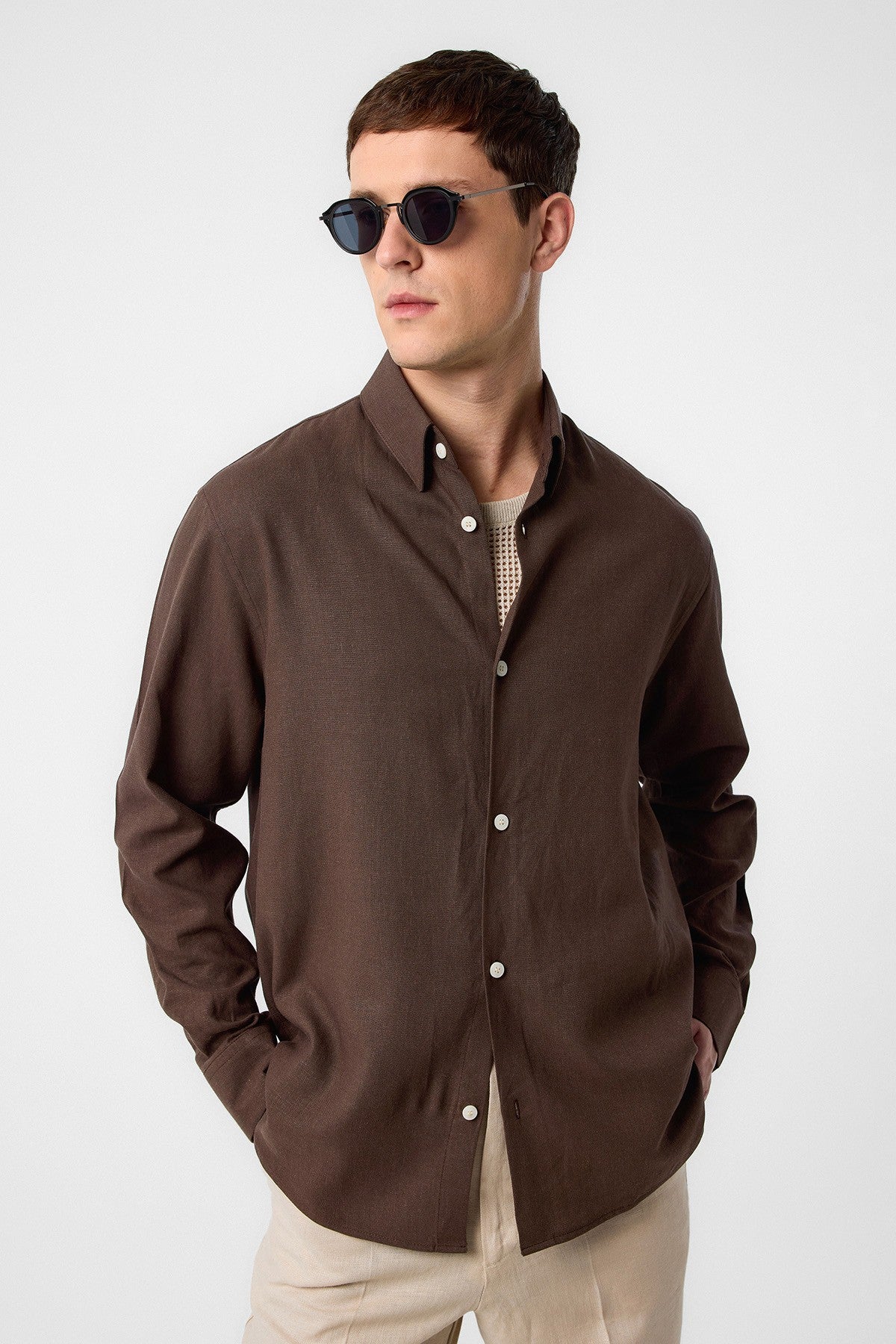 Antioch Relax Fit Men's Linen-Blend Shirt