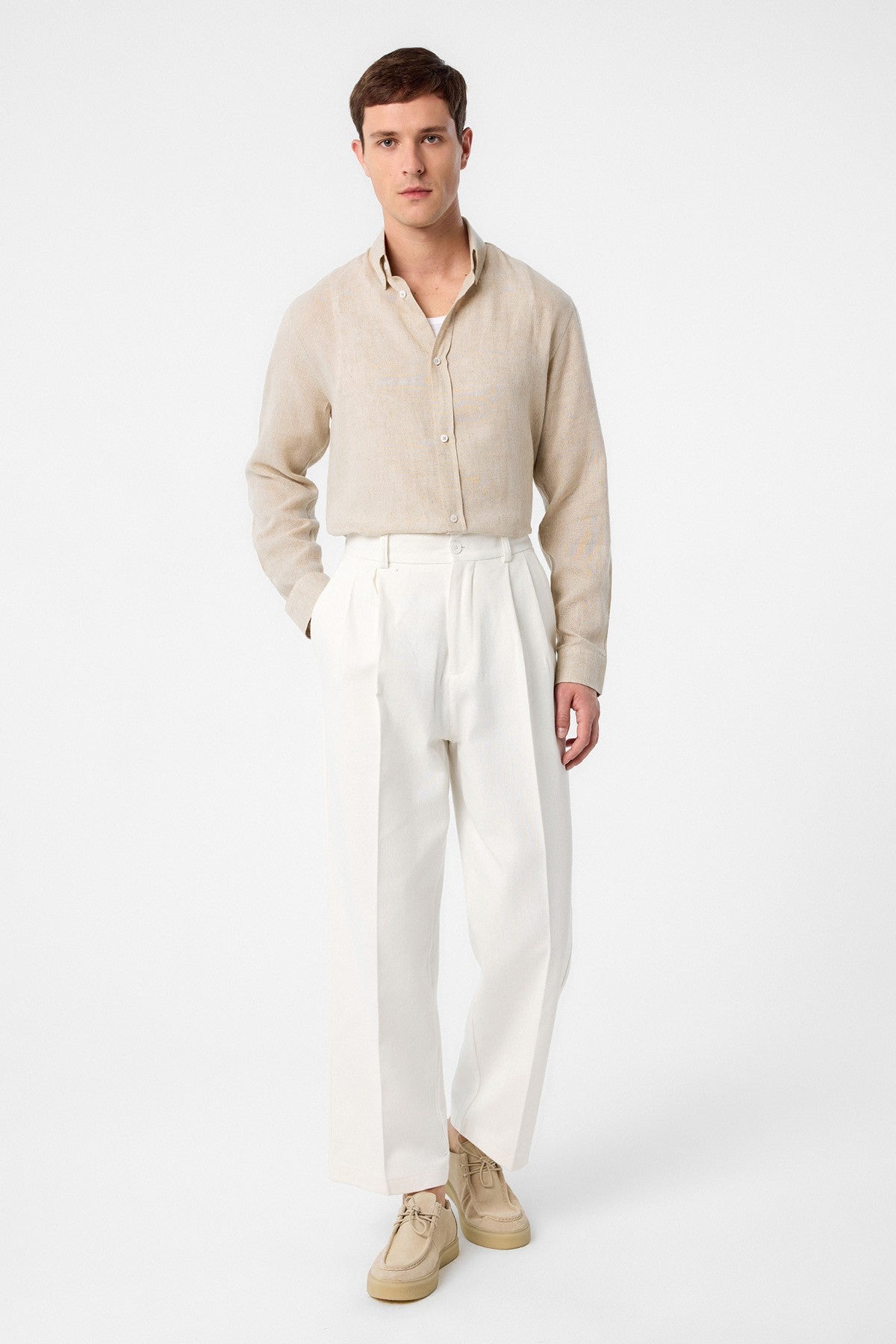Antioch Men's Linen-Blend Button-Down Shirt