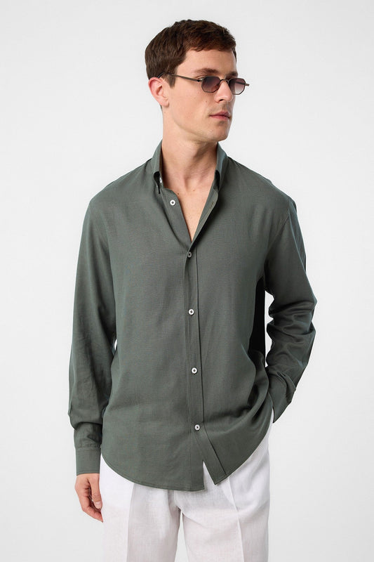 Antioch Men's Linen-Blend Button-Down Shirt