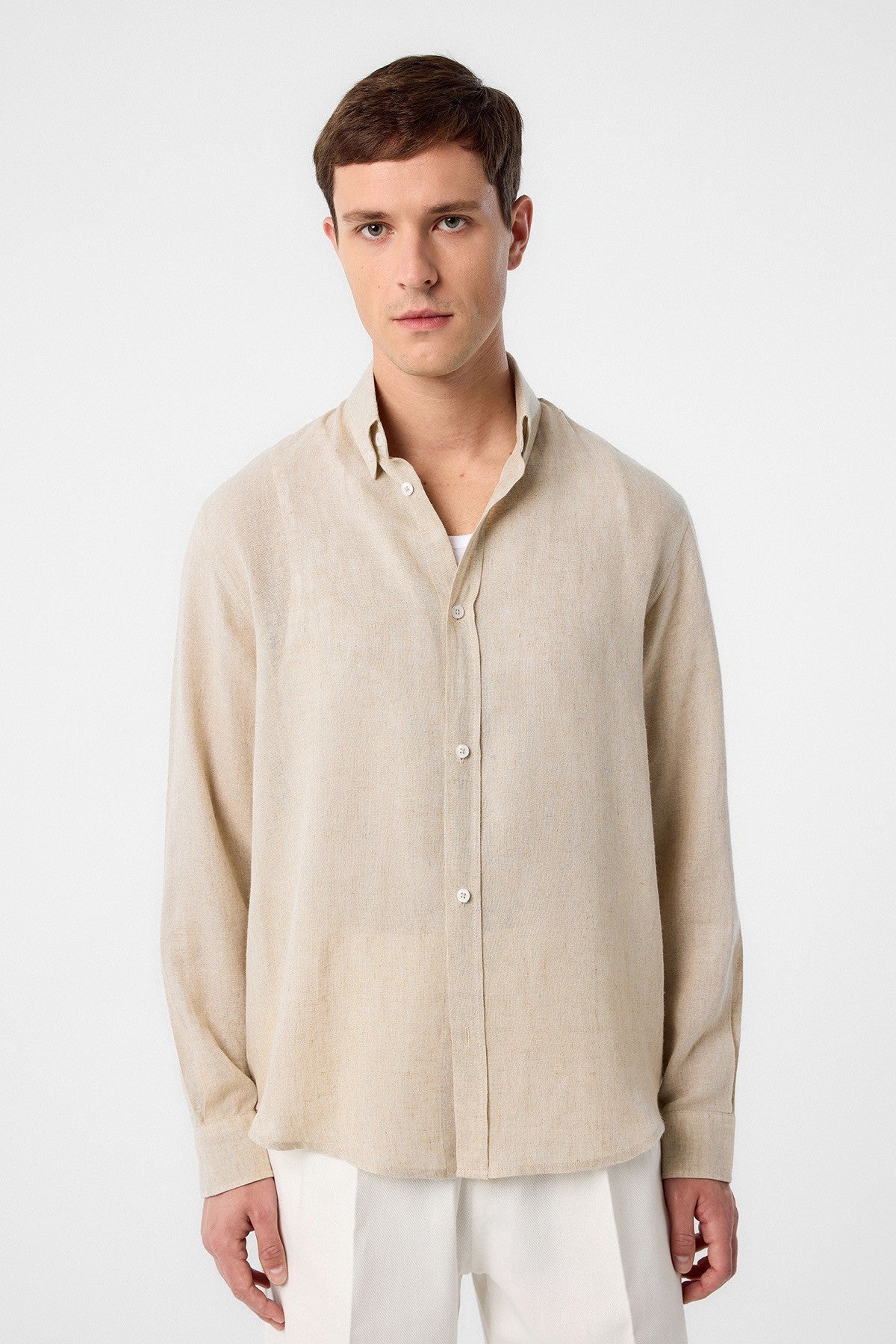Antioch Men's Linen-Blend Button-Down Shirt