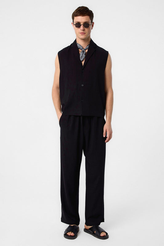 Antioch Linen-Blend Sleeveless Men's Shirt