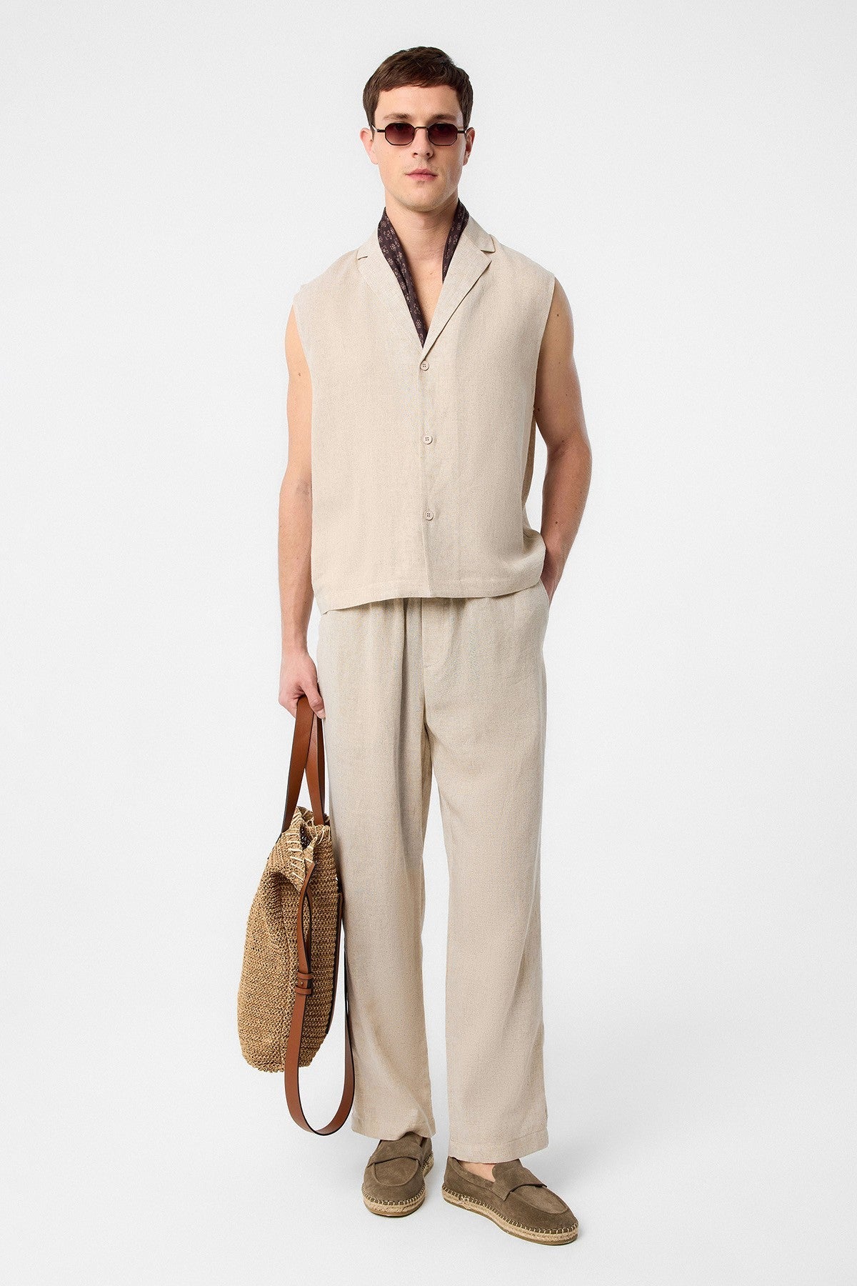 Antioch Linen-Blend Sleeveless Men's Shirt
