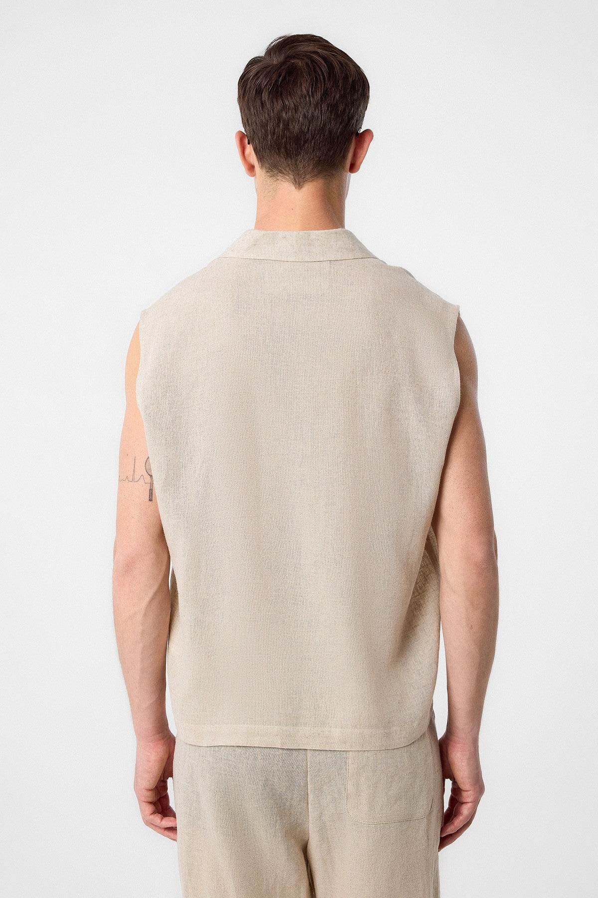 Antioch Linen-Blend Sleeveless Men's Shirt