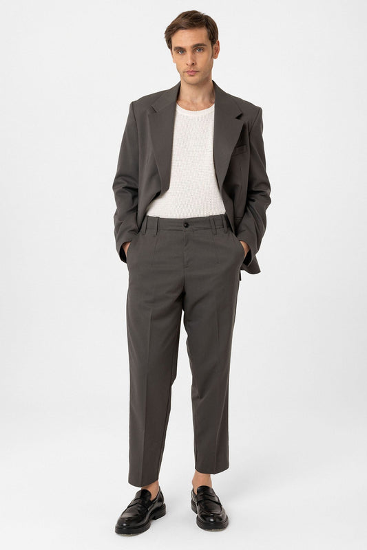 High-Waisted Straight-Fit Men's Pants