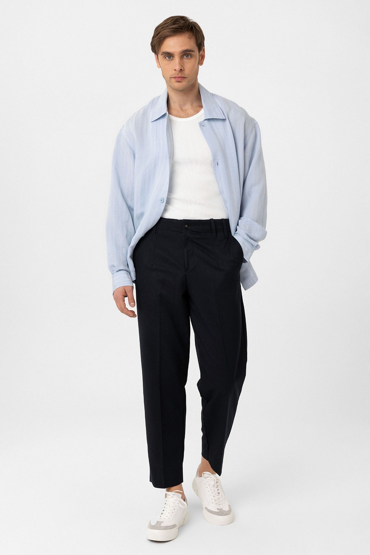 High-Waisted Straight-Fit Men's Pants