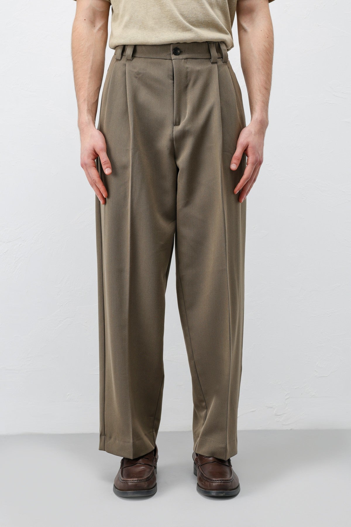Antioch Yüksel Bel Relax Fit Pleated Men's Pants