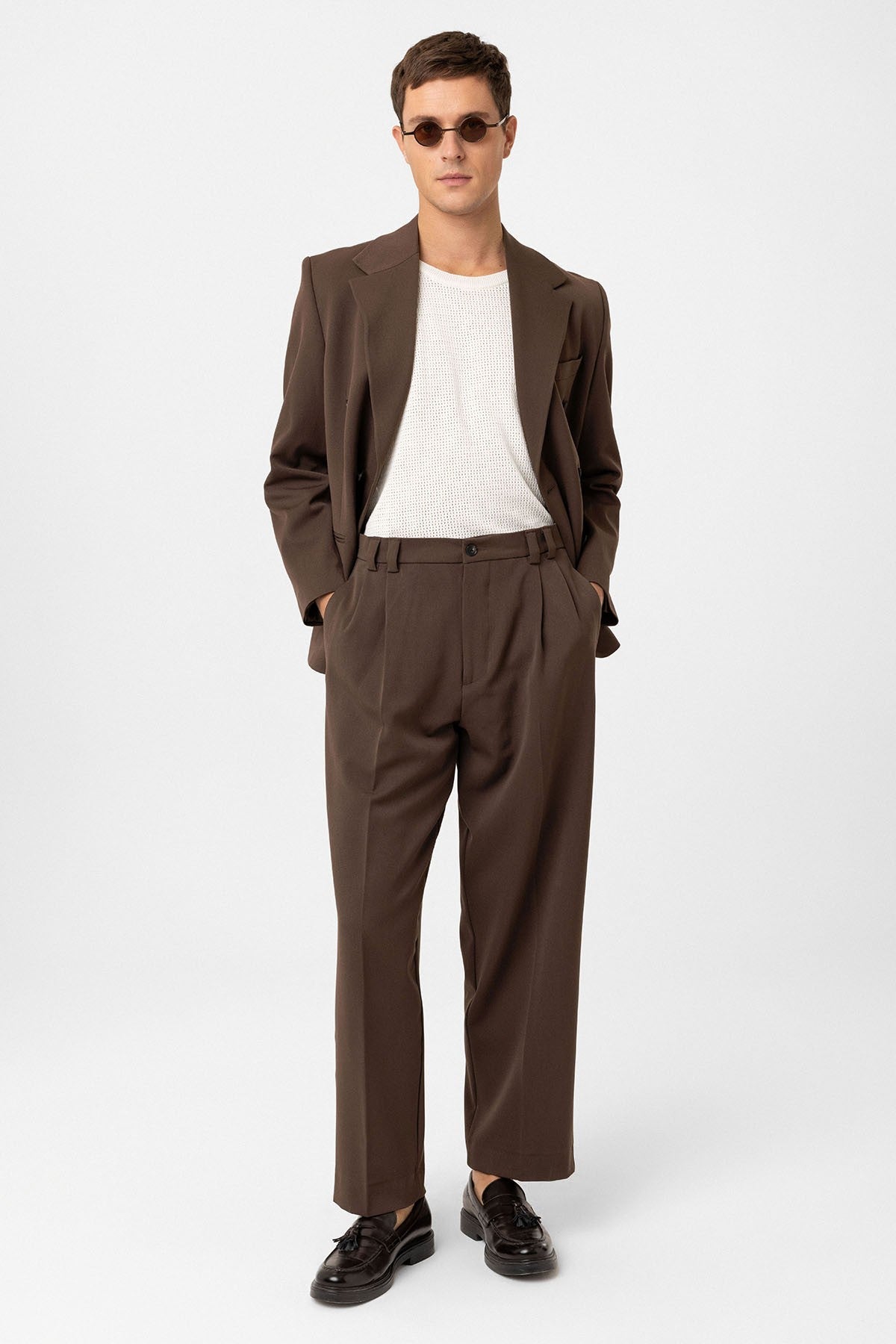 Antioch Yüksel Bel Relax Fit Pleated Men's Pants