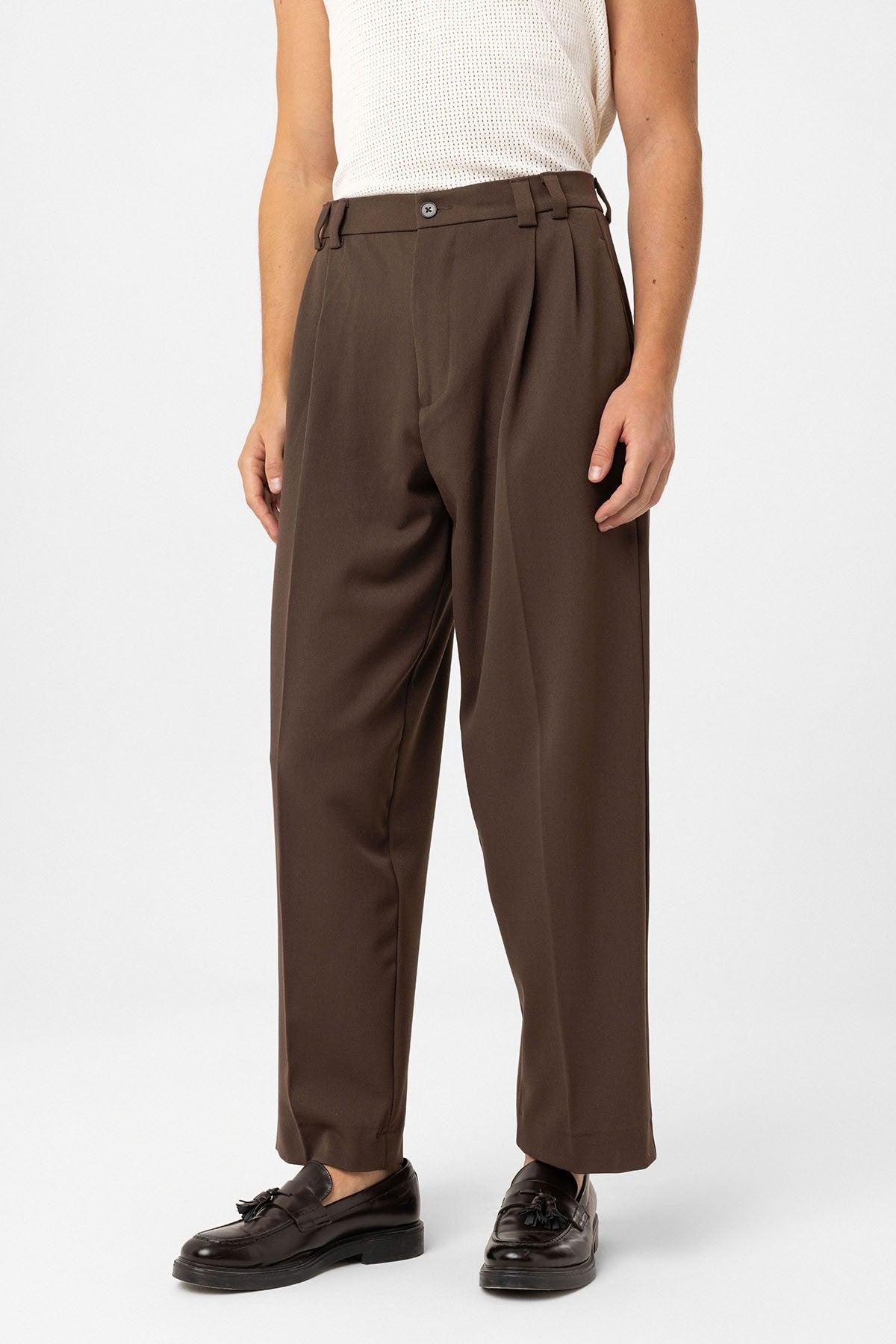 Antioch Yüksel Bel Relax Fit Pleated Men's Pants