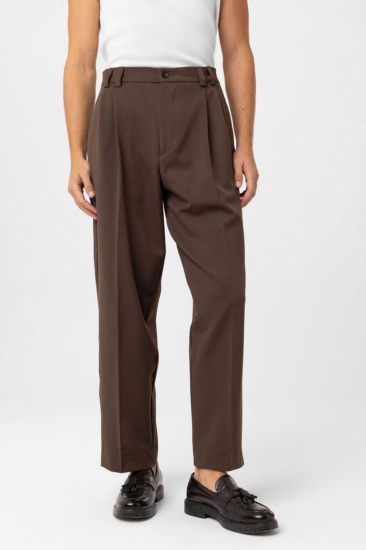 Antioch Yüksel Bel Relax Fit Pleated Men's Pants
