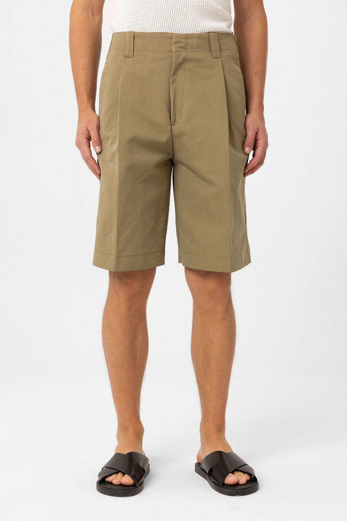Antioch High-Waisted Pleated Relaxed Bermuda Shorts for Men