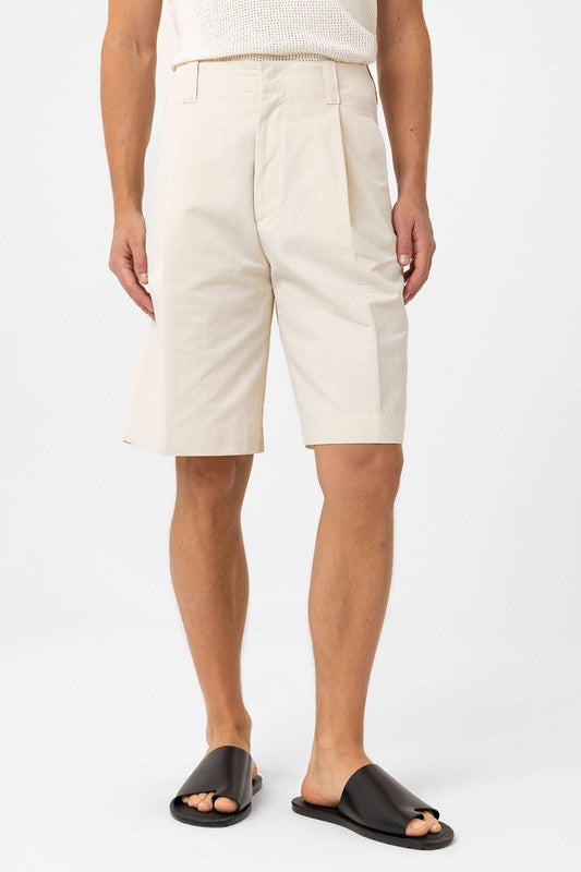 Antioch High-Waisted Pleated Relaxed Bermuda Shorts for Men