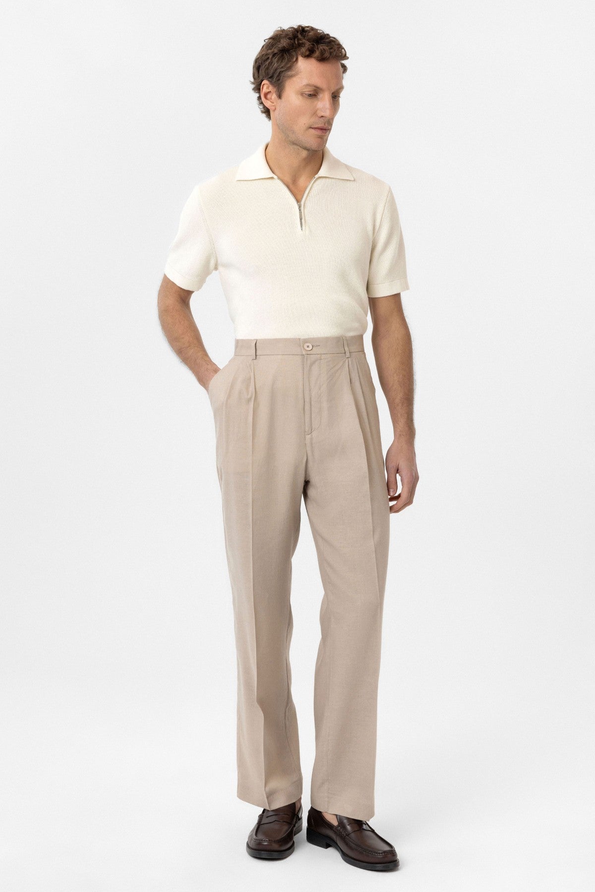 Antioch Linen-Blend Men's Baggy Pants