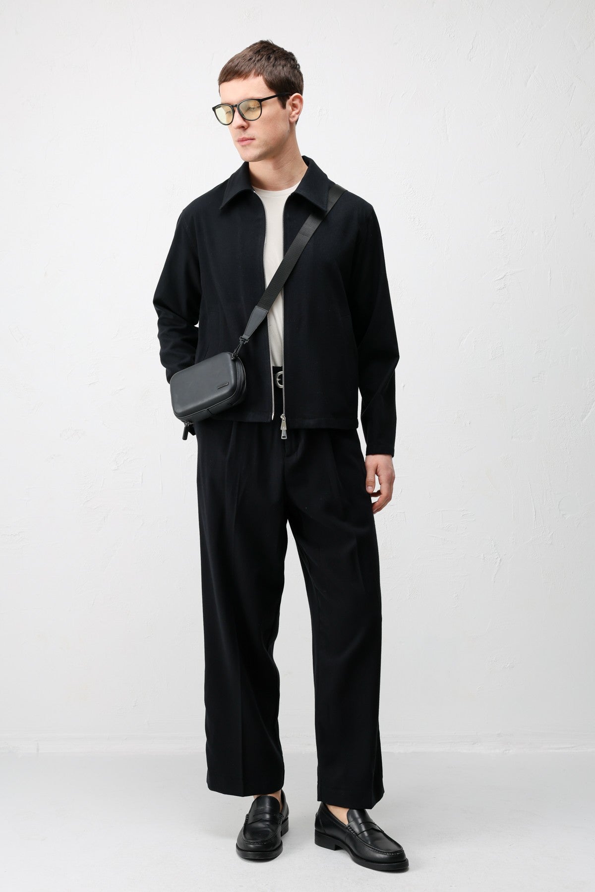 High-Waisted Pleated Relaxed-Fit Men's Pants