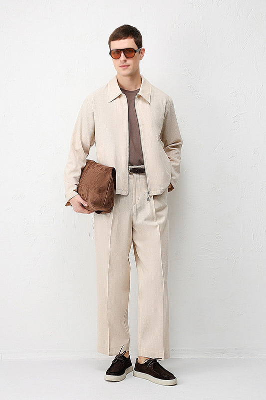High-Waisted Pleated Relaxed-Fit Men's Pants