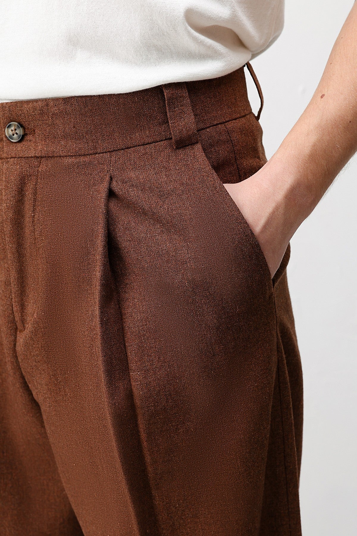 High-Waisted Pleated Relaxed-Fit Men's Pants