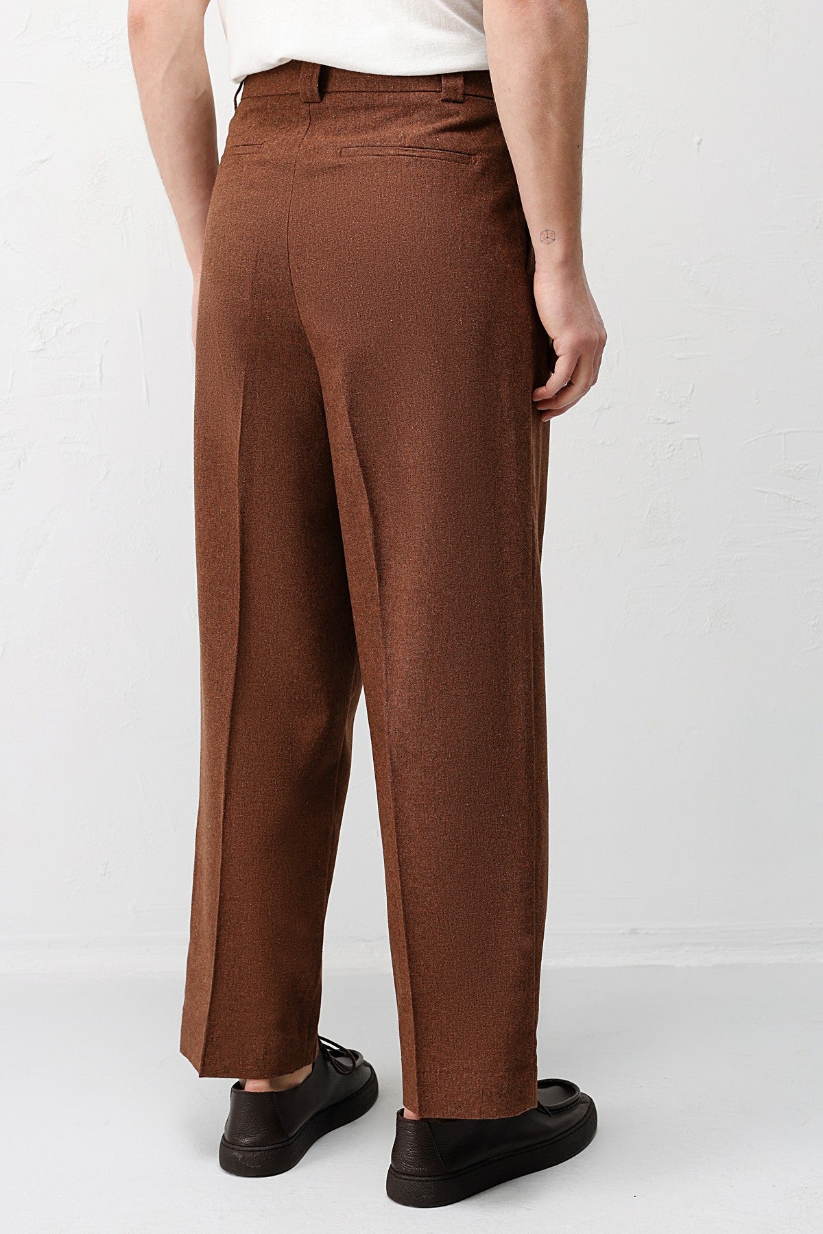 High-Waisted Pleated Relaxed-Fit Men's Pants
