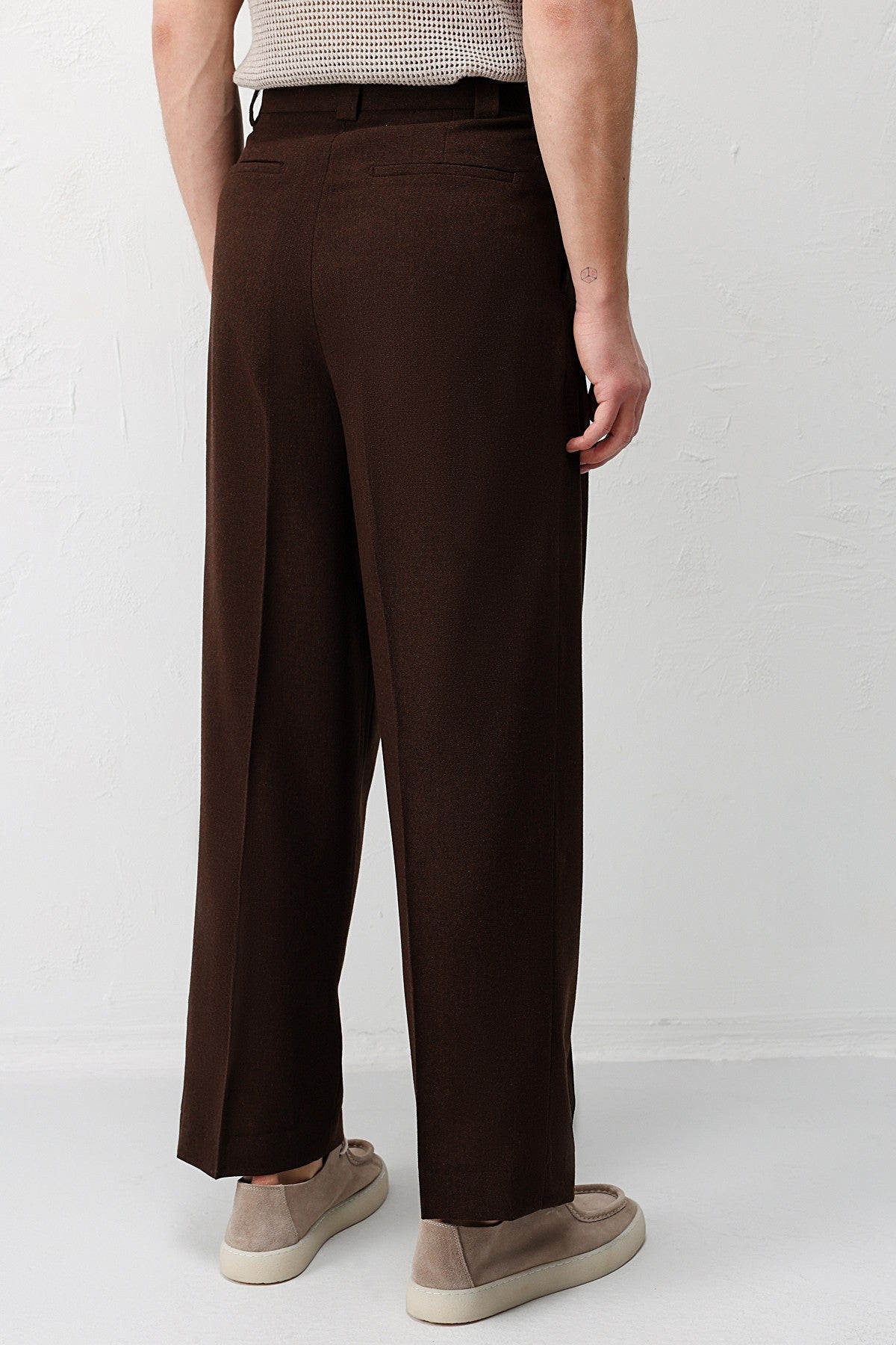 High-Waisted Pleated Relaxed-Fit Men's Pants