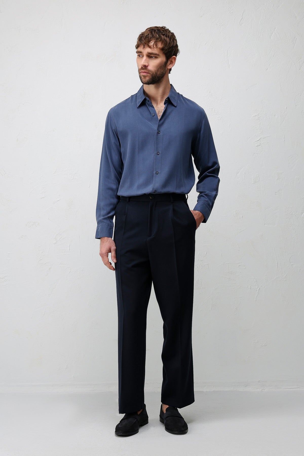 Relax Fit Pleated Men's Pants