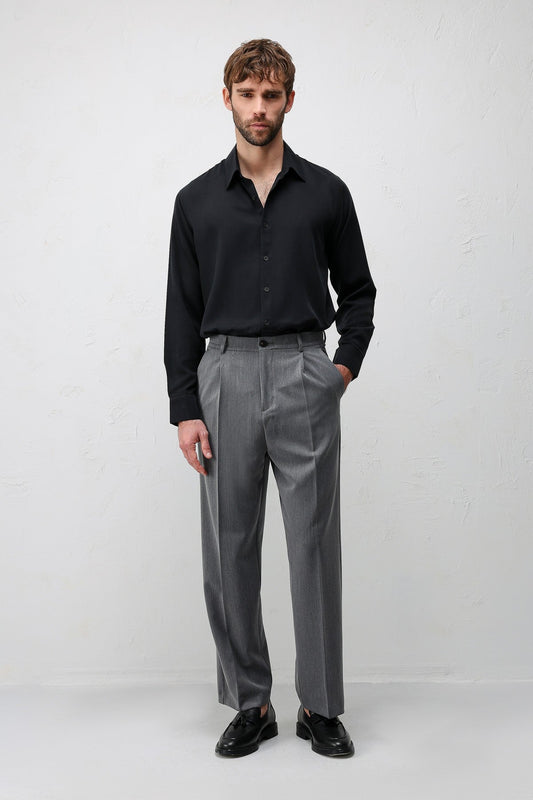 Relax Fit Pleated Men's Pants