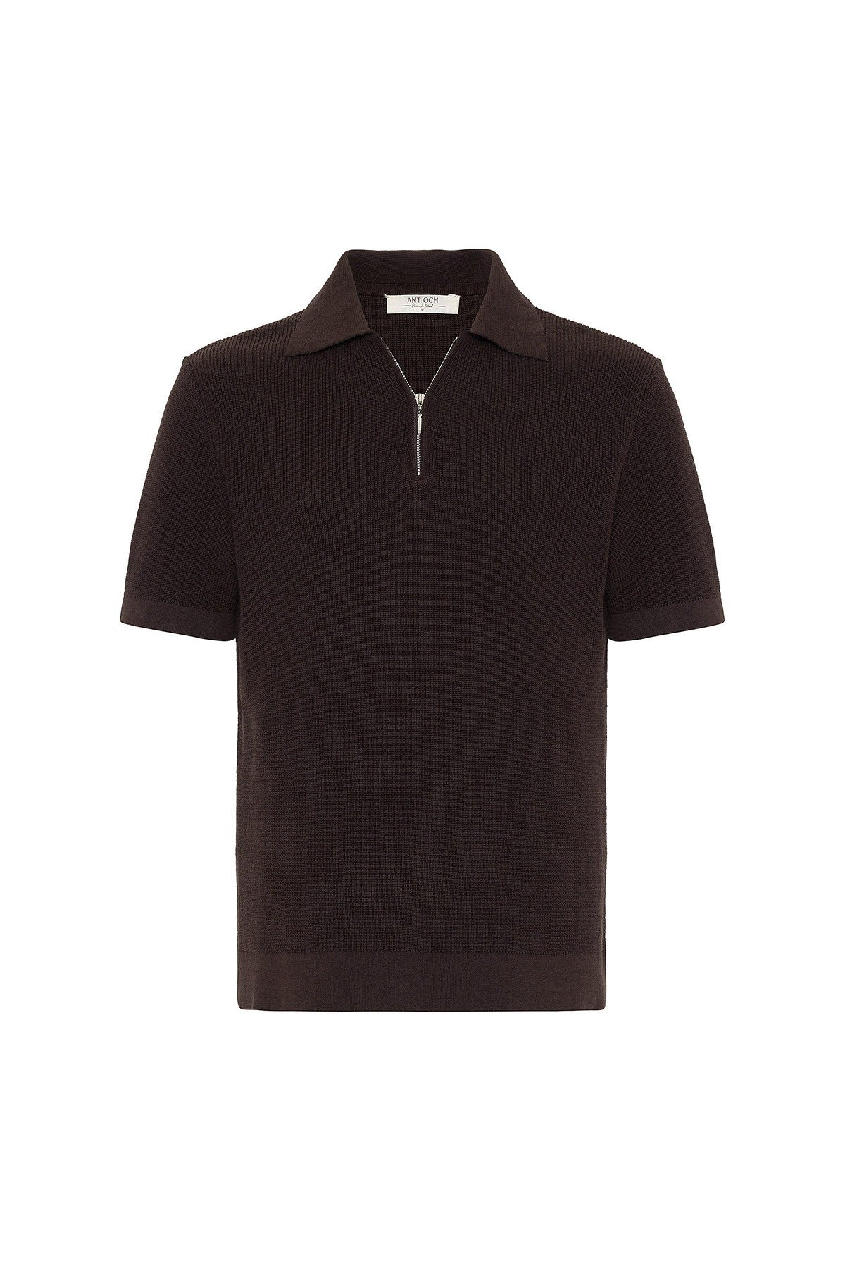 Antioch Zippered Knit Men's Polo-Neck Sweater T-Shirt
